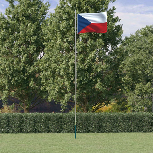 Tschechische Flagge mit Mast 6,23 m Aluminium - Pazzar.ch