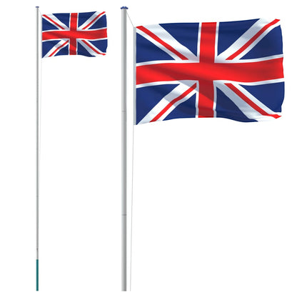 Flagge Großbritanniens mit Mast 6,23 m Aluminium - Pazzar.ch