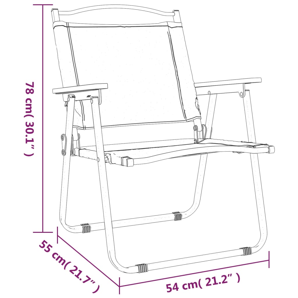 Campingstühle 2 Stk. Schwarz 54x55x78 cm Oxford-Gewebe - Pazzar.ch