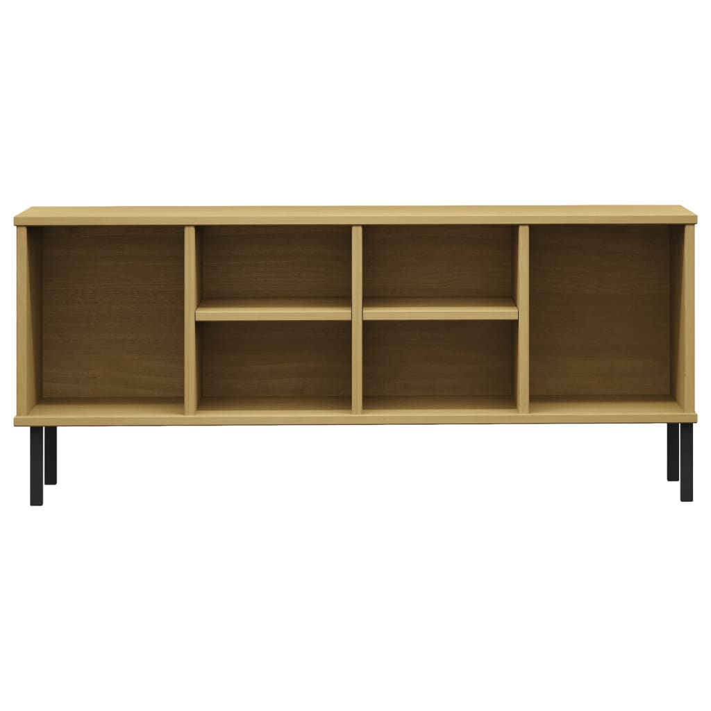 Schuhregal OSLO mit Metallbeinen Braun 106x35x45 cm Massivholz - Pazzar.ch