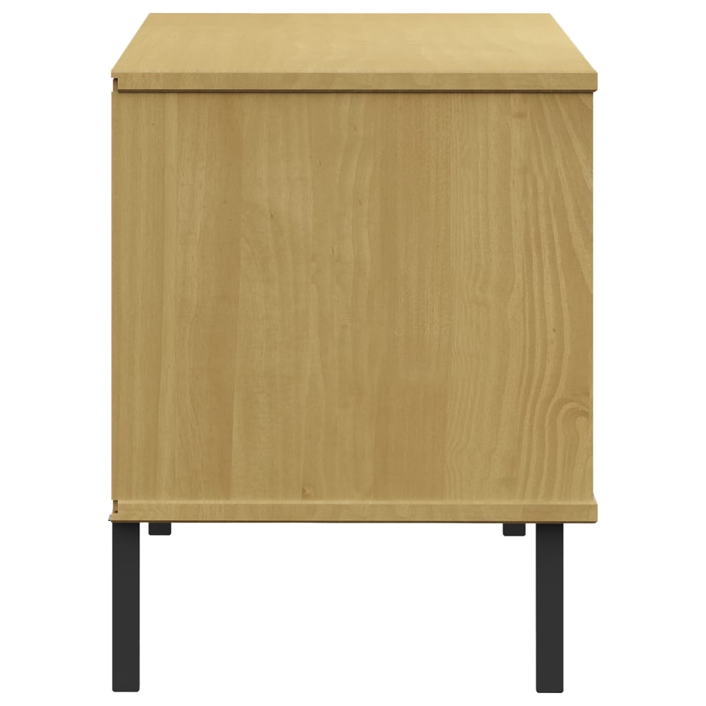 Schuhregal OSLO mit Metallbeinen Braun 106x35x45 cm Massivholz - Pazzar.ch