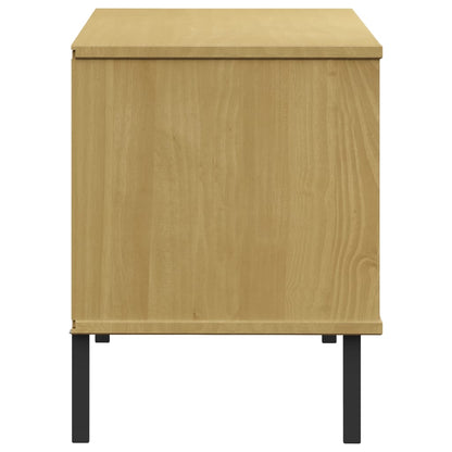Schuhregal OSLO mit Metallbeinen Braun 106x35x45 cm Massivholz - Pazzar.ch