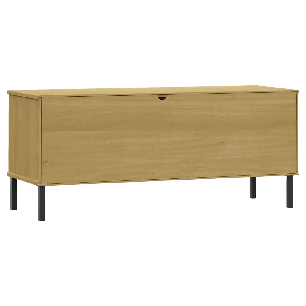 Schuhregal OSLO mit Metallbeinen Braun 106x35x45 cm Massivholz - Pazzar.ch