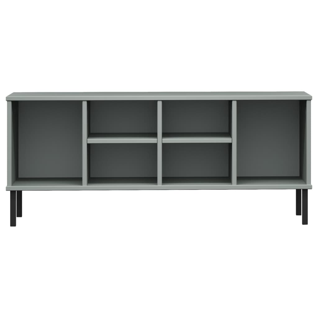 Schuhregal OSLO mit Metallbeinen Grau 106x35x45 cm Massivholz - Pazzar.ch