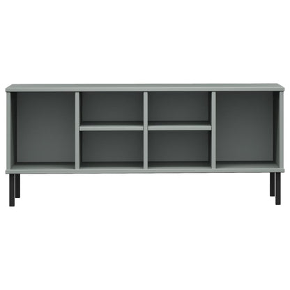 Schuhregal OSLO mit Metallbeinen Grau 106x35x45 cm Massivholz - Pazzar.ch