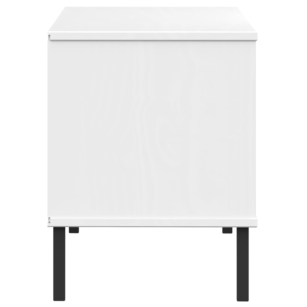 Schuhregal OSLO mit Metallbeinen Weiß 106x35x45 cm Massivholz - Pazzar.ch