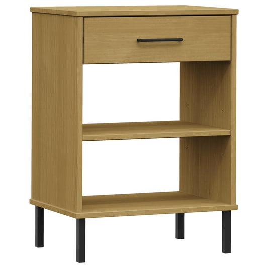 Konsolenschrank OSLO mit Metallbeinen Braun Massivholz Kiefer - Pazzar.ch