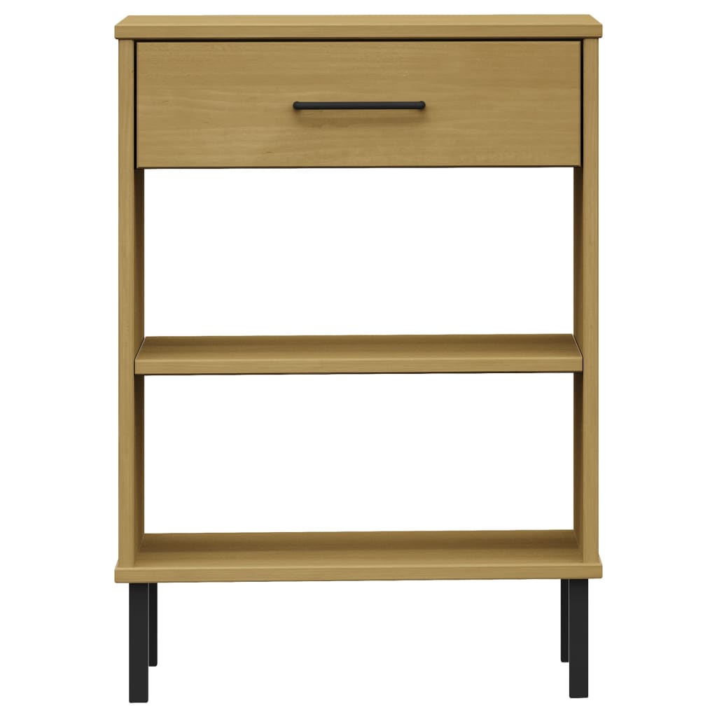 Konsolenschrank OSLO mit Metallbeinen Braun Massivholz Kiefer - Pazzar.ch