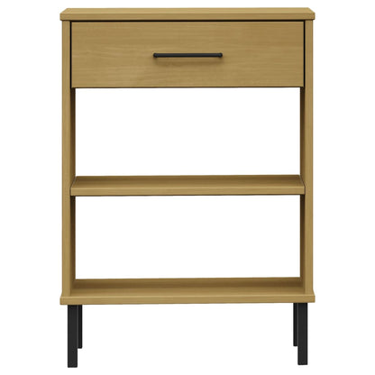 Konsolenschrank OSLO mit Metallbeinen Braun Massivholz Kiefer - Pazzar.ch