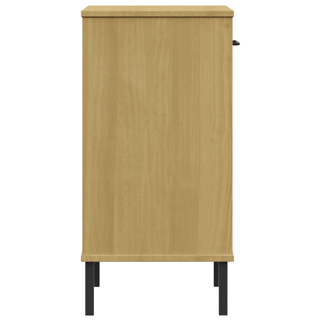 Konsolenschrank OSLO mit Metallbeinen Braun Massivholz Kiefer - Pazzar.ch