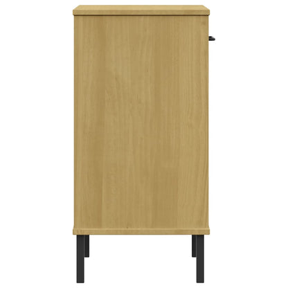 Konsolenschrank OSLO mit Metallbeinen Braun Massivholz Kiefer - Pazzar.ch