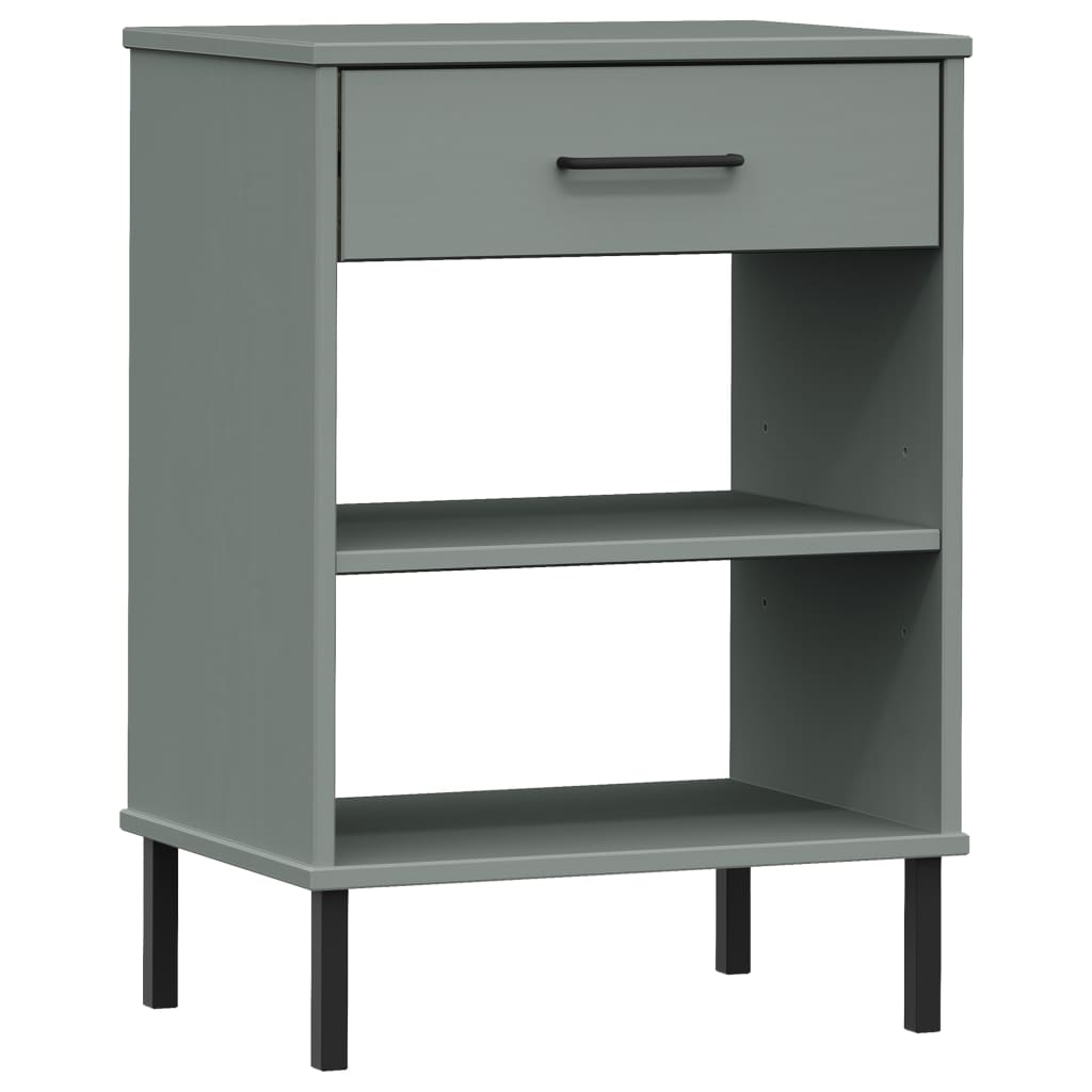 Konsolenschrank OSLO mit Metallbeinen Grau Massivholz Kiefer - Pazzar.ch