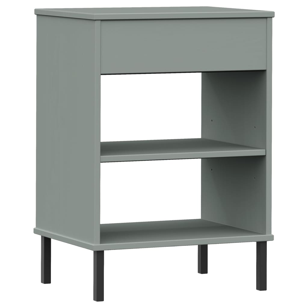 Konsolenschrank OSLO mit Metallbeinen Grau Massivholz Kiefer - Pazzar.ch