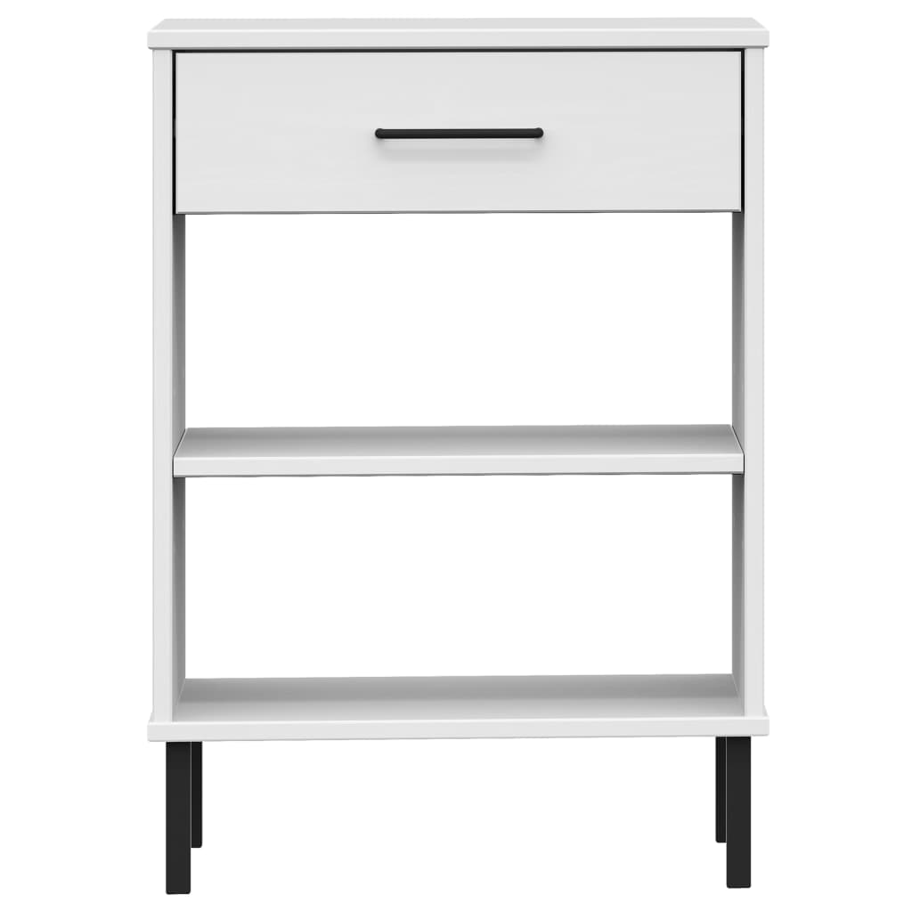 Konsolenschrank OSLO mit Metallbeinen Weiß Massivholz Kiefer - Pazzar.ch