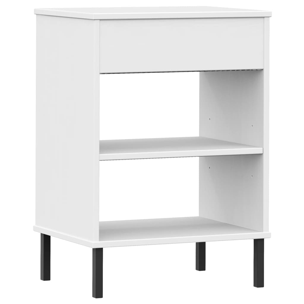 Konsolenschrank OSLO mit Metallbeinen Weiß Massivholz Kiefer - Pazzar.ch