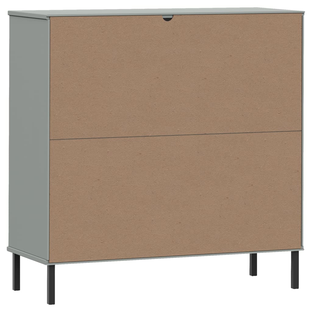 Bücherregal OSLO mit Metallbeinen Grau 90x35x90,5 cm Massivholz - Pazzar.ch