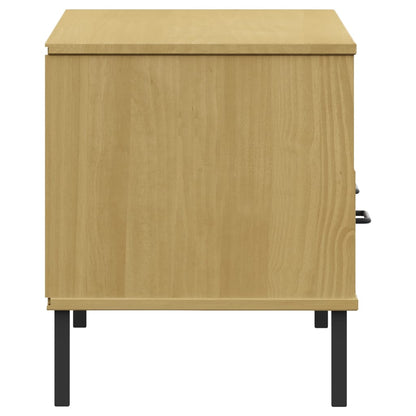 TV-Schrank OSLO mit Metallbeinen Braun Massivholz Kiefer - Pazzar.ch