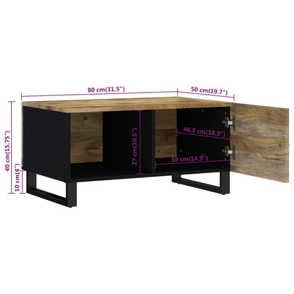 Couchtisch 80x50x40 cm Massivholz Mango & Holzwerkstoff - Pazzar.ch