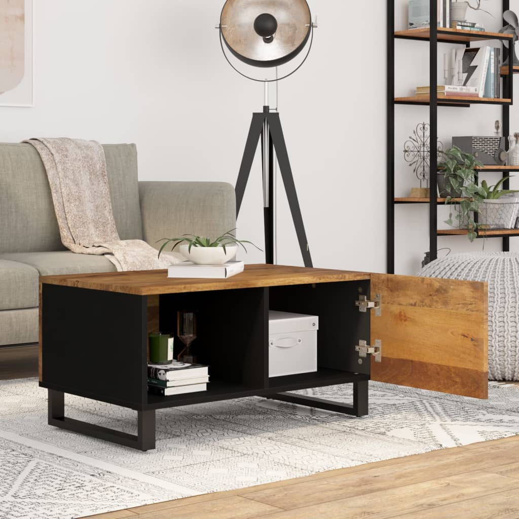 Couchtisch 80x50x40 cm Massivholz Mango & Holzwerkstoff - Pazzar.ch