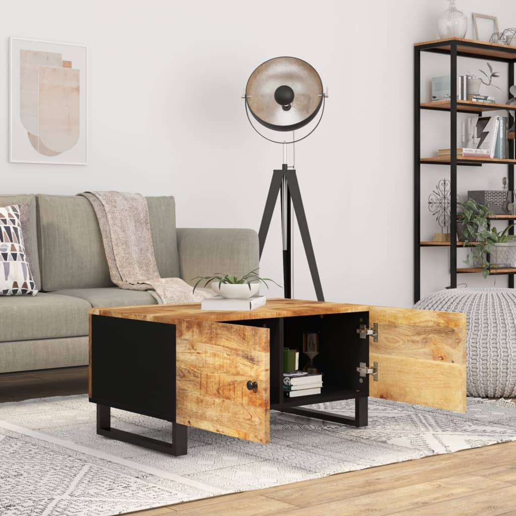 Couchtisch 80x50x40 cm Massivholz Mango & Holzwerkstoff - Pazzar.ch