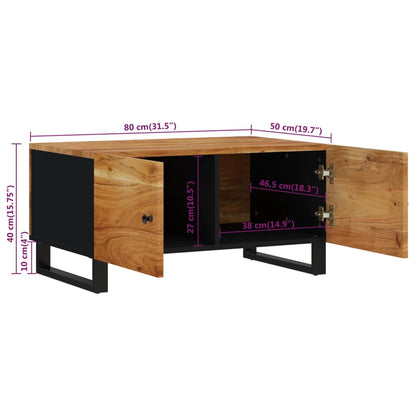 Couchtisch 80x50x40 cm Massivholz Akazie & Holzwerkstoff - Pazzar.ch