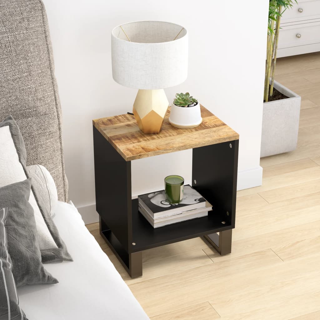 Couchtisch 40x31x46 cm Massivholz Mango & Holzwerkstoff - Pazzar.ch