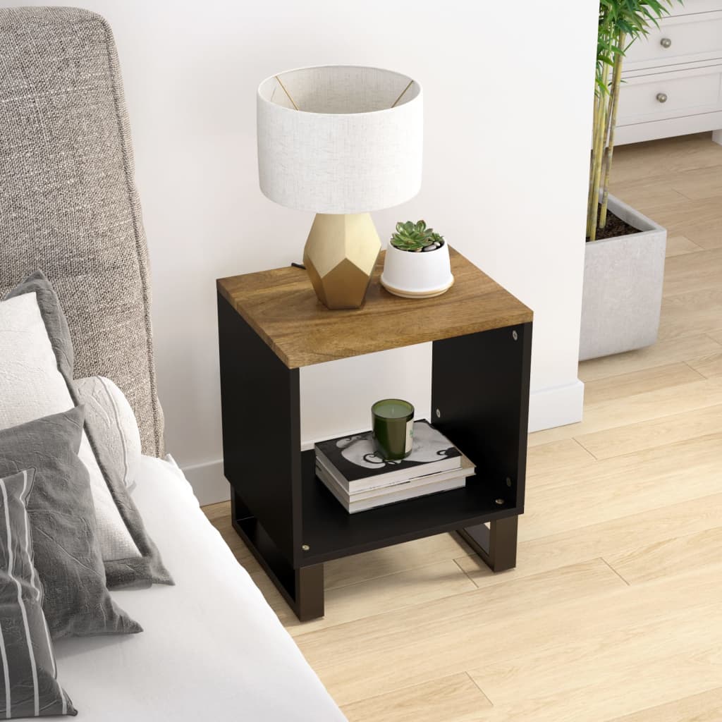 Couchtisch 40x31x46 cm Massivholz Mango & Holzwerkstoff - Pazzar.ch