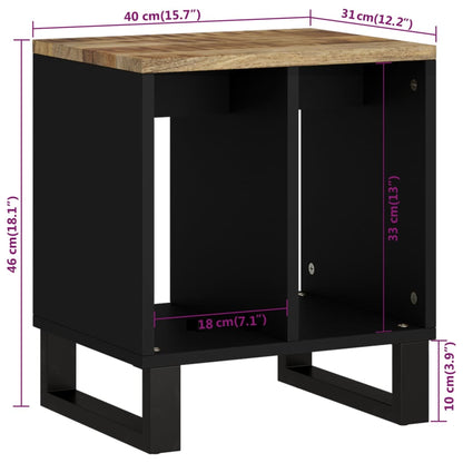Beistelltisch 40x31x46 cm Massivholz Mango & Holzwerkstoff - Pazzar.ch