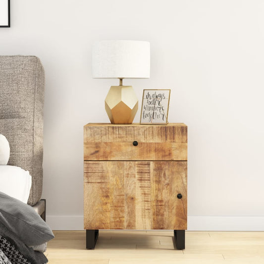 Nachttisch 50x33x60 cm Massivholz Mango & Holzwerkstoff - Pazzar.ch