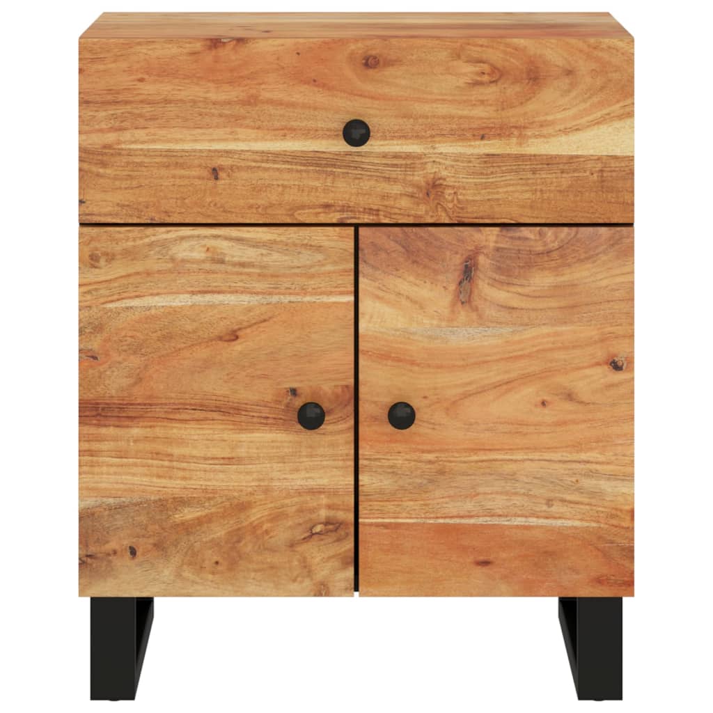 Nachttisch 50x33x60 cm Massivholz Akazie & Holzwerkstoff - Pazzar.ch
