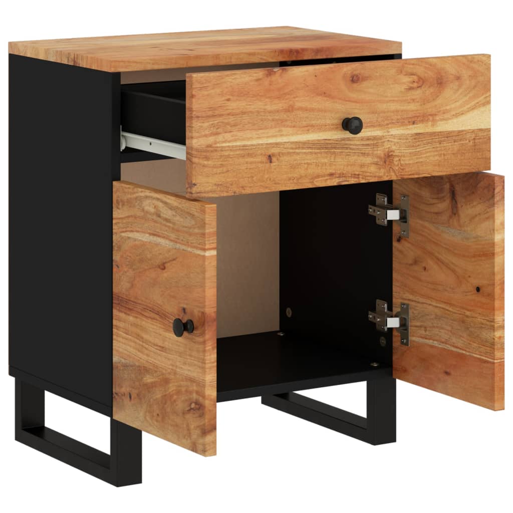 Nachttisch 50x33x60 cm Massivholz Akazie & Holzwerkstoff - Pazzar.ch
