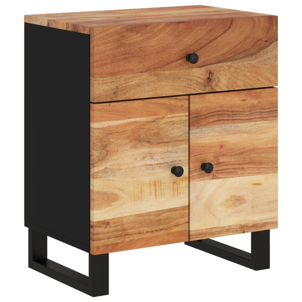 Nachttisch 50x33x60 cm Massivholz Akazie & Holzwerkstoff - Pazzar.ch