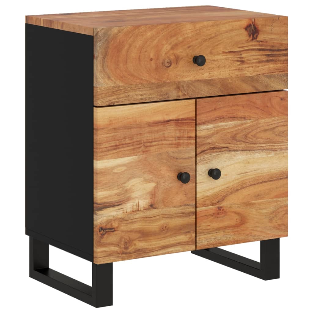 Nachttisch 50x33x60 cm Massivholz Akazie & Holzwerkstoff - Pazzar.ch