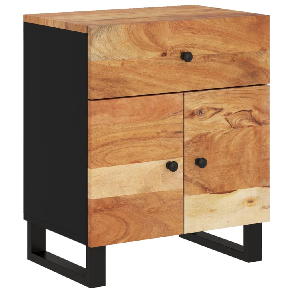 Nachttisch 50x33x60 cm Massivholz Akazie & Holzwerkstoff - Pazzar.ch