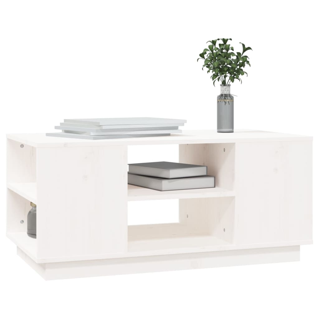 Couchtisch Weiß 90x49x40,5 cm Massivholz Kiefer - Pazzar.ch