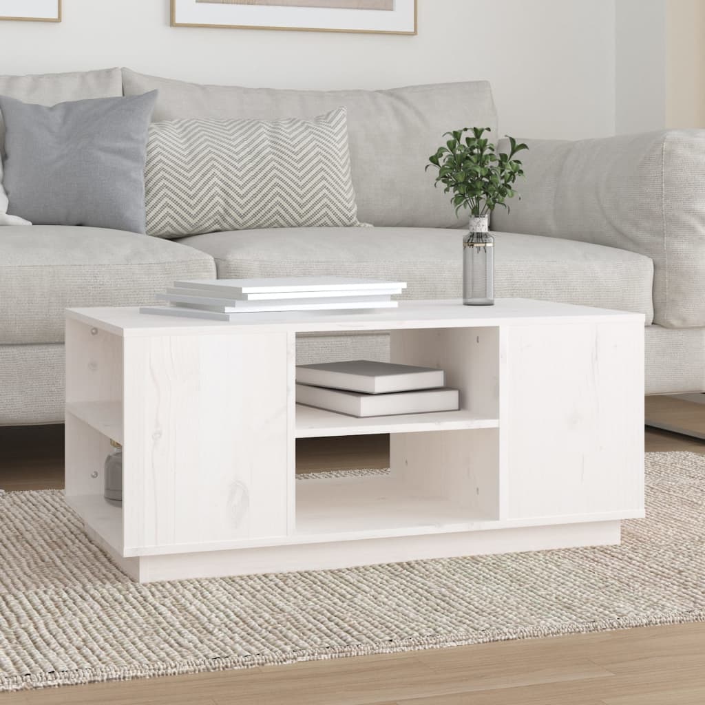 Couchtisch Weiß 90x49x40,5 cm Massivholz Kiefer - Pazzar.ch