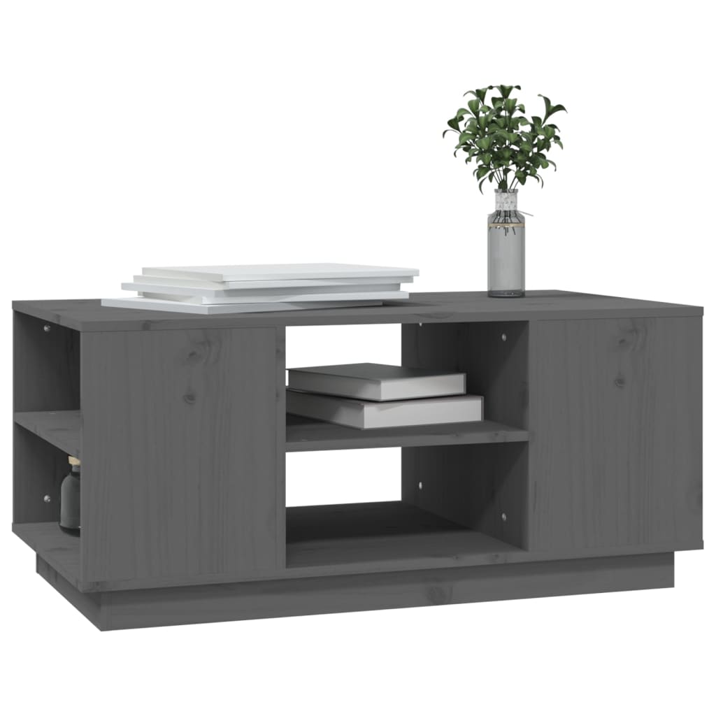 Couchtisch Grau 90x49x40,5 cm Massivholz Kiefer - Pazzar.ch