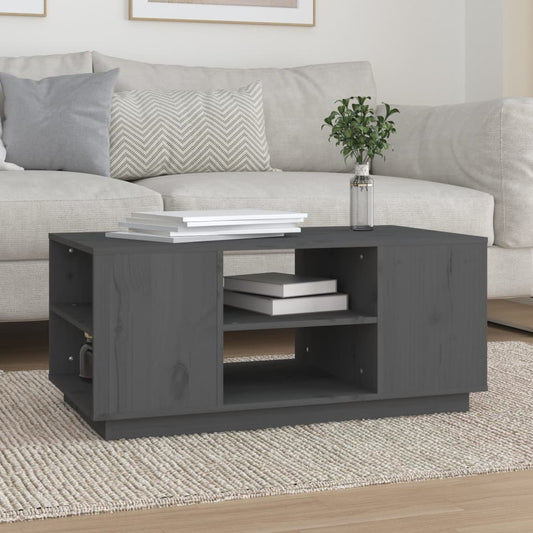 Couchtisch Grau 90x49x40,5 cm Massivholz Kiefer - Pazzar.ch