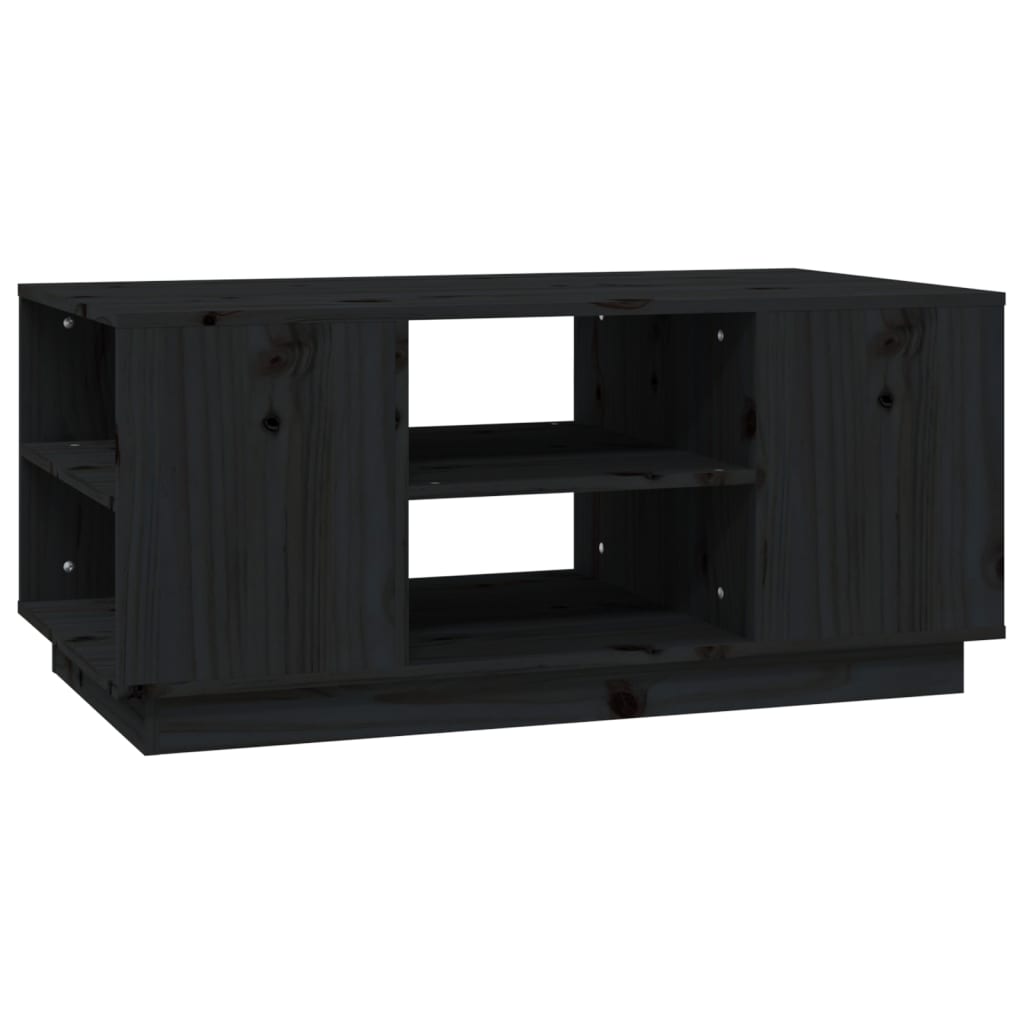 Couchtisch Schwarz 90x49x40,5 cm Massivholz Kiefer - Pazzar.ch