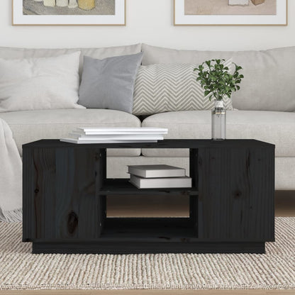 Couchtisch Schwarz 90x49x40,5 cm Massivholz Kiefer - Pazzar.ch