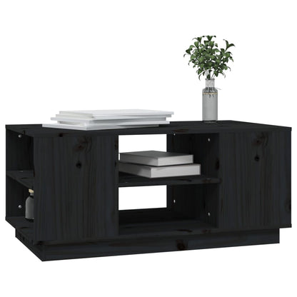 Couchtisch Schwarz 90x49x40,5 cm Massivholz Kiefer - Pazzar.ch