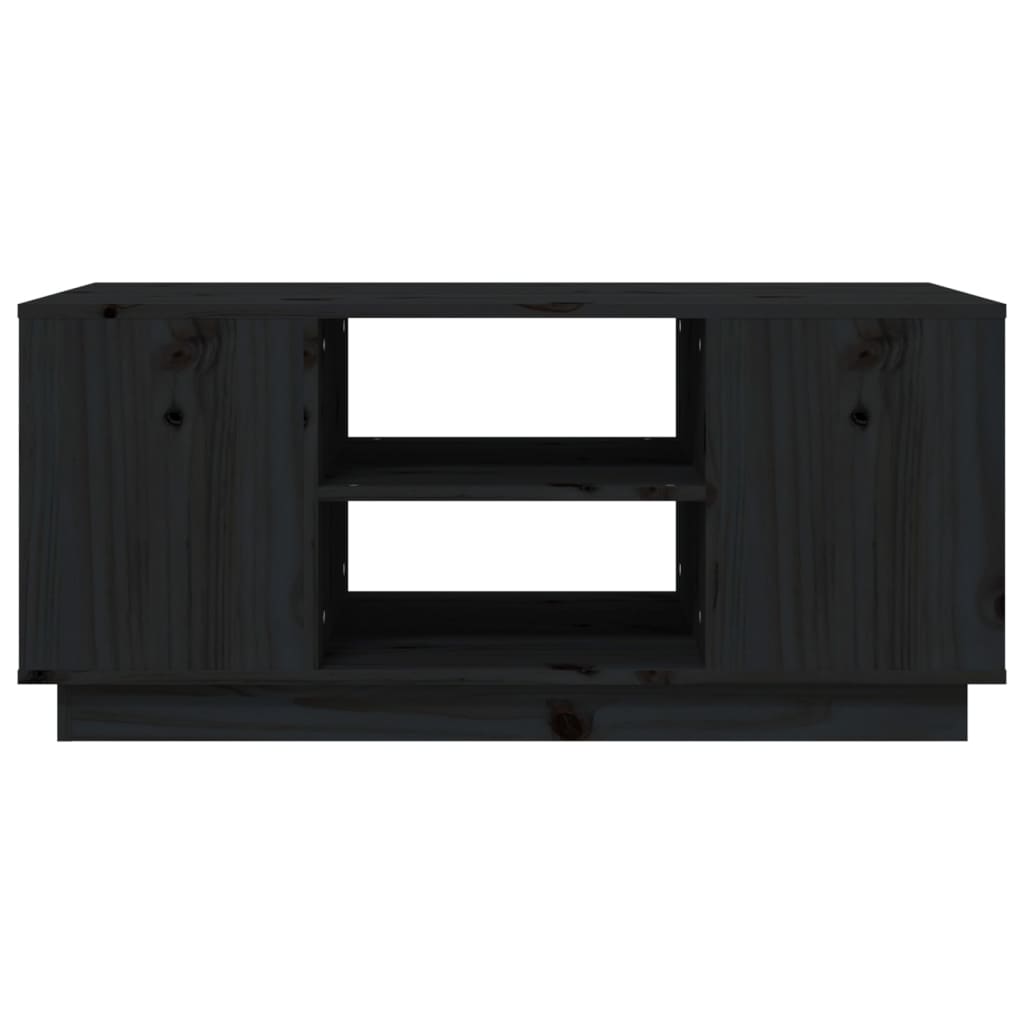 Couchtisch Schwarz 90x49x40,5 cm Massivholz Kiefer - Pazzar.ch