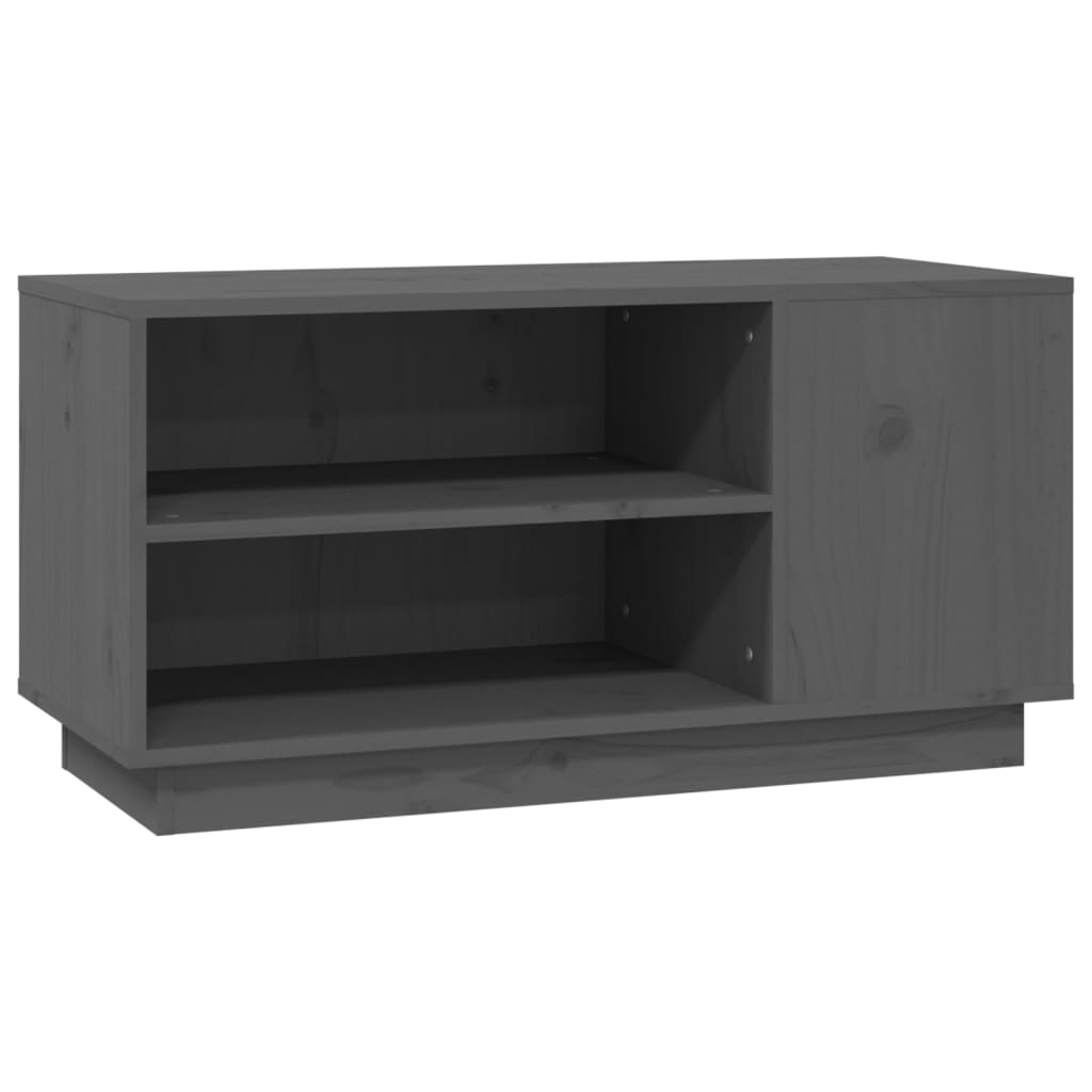 TV-Schrank Grau 80x35x40,5 cm Massivholz Kiefer - Pazzar.ch