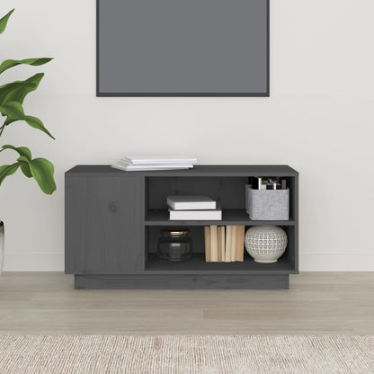 TV-Schrank Grau 80x35x40,5 cm Massivholz Kiefer - Pazzar.ch