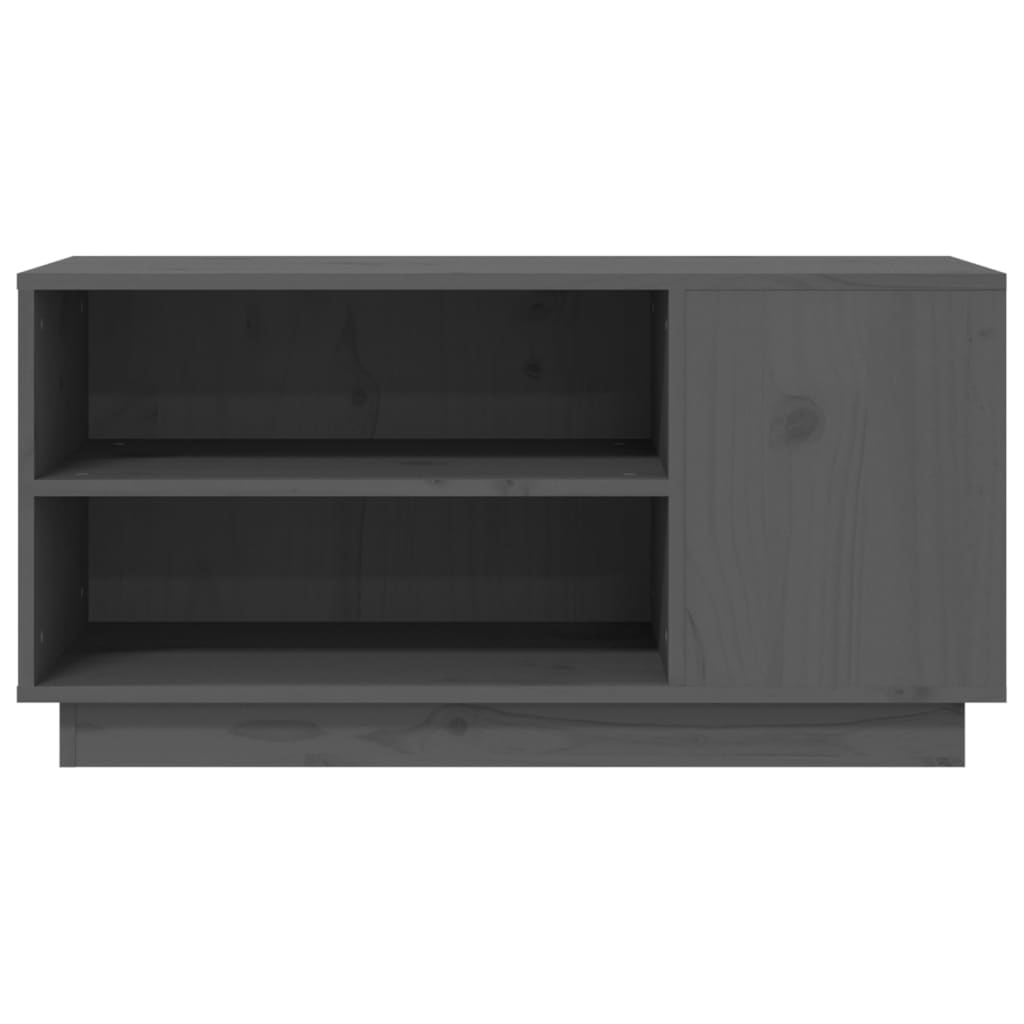 TV-Schrank Grau 80x35x40,5 cm Massivholz Kiefer - Pazzar.ch