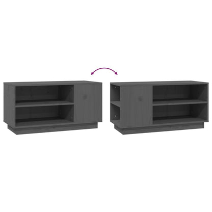 TV-Schrank Grau 80x35x40,5 cm Massivholz Kiefer - Pazzar.ch