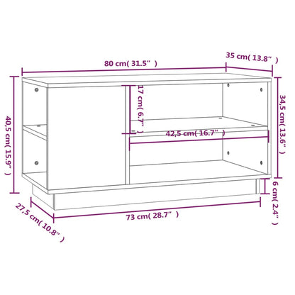 TV-Schrank Grau 80x35x40,5 cm Massivholz Kiefer - Pazzar.ch