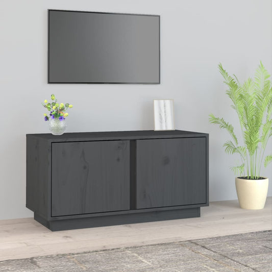 TV-Schrank Grau 80x35x40,5 cm Massivholz Kiefer - Pazzar.ch