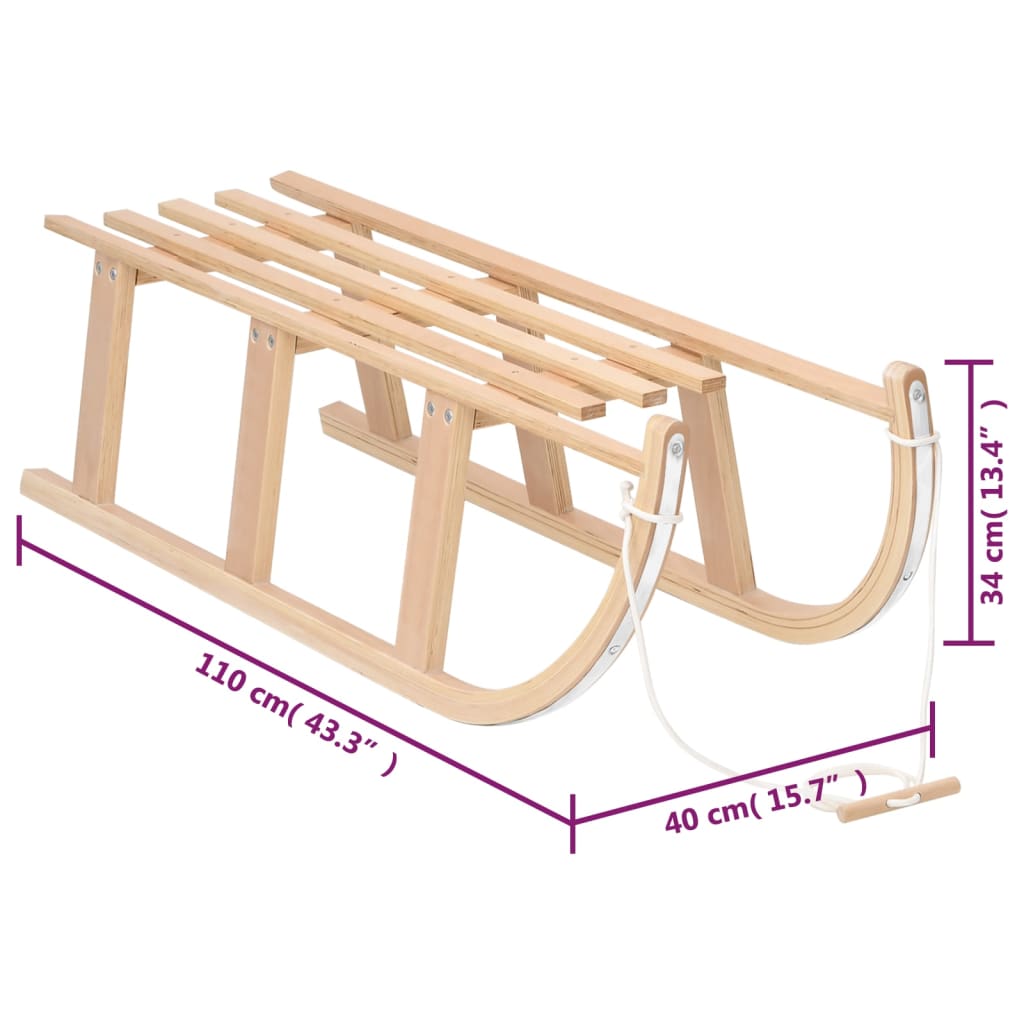 Schlitten 110x40x34 cm Sperrholz - Pazzar.ch