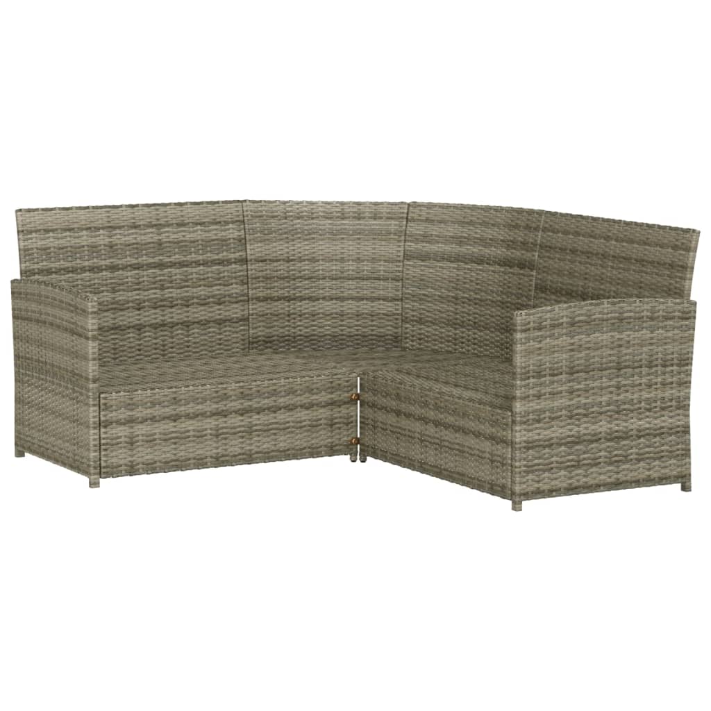 2-tlg. Sofagarnitur in L-Form mit Kissen Grau Poly Rattan - Pazzar.ch